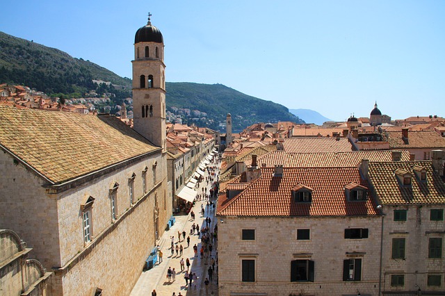 Dee hoofdstraat stradun in Dubrovnik