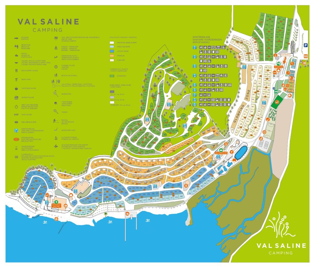 Plattegrond en kaart Camping Val Saline